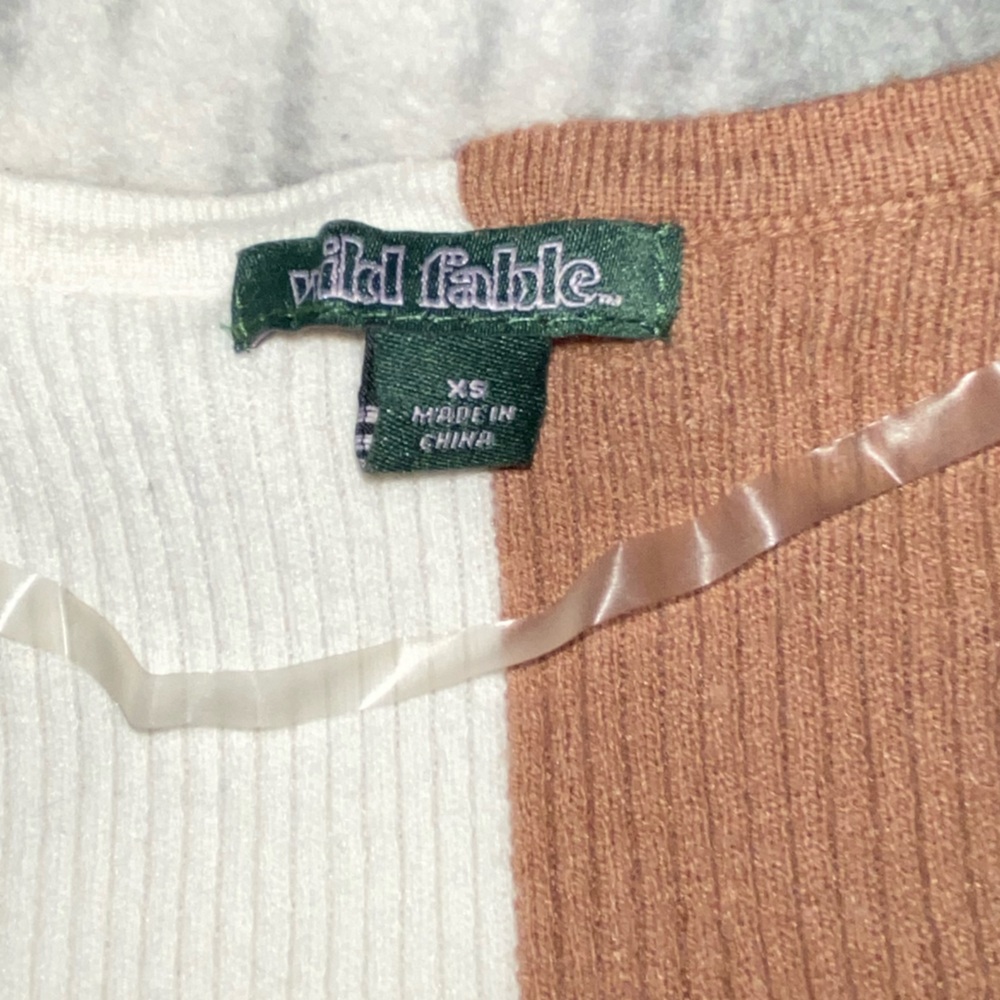 Cropped Color Block WildFable Sweater Cardigan